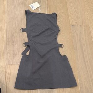 Peppermayo Charcoal Cut-Out Mini Dress